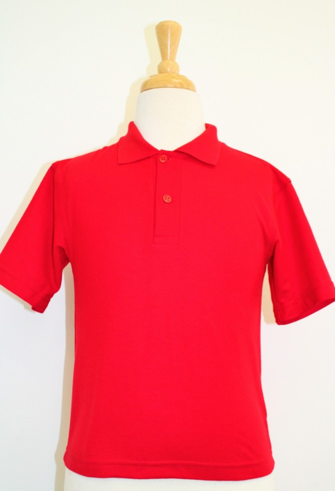 SJS RED POLO SHORT SLEEVE AGE 2-3